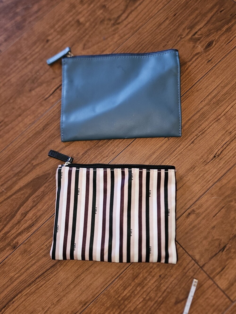 Furla Striped and Teal Zip Pouch Set - Women Bags